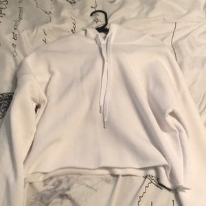 White crop top hoodie